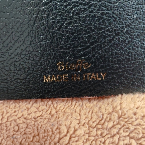 Bieffe Black Leather Notebook with Gold Logo - Picture 2 of 7